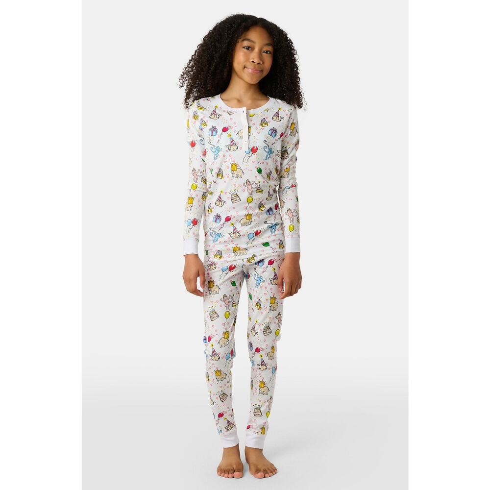 Roller Rabbit Unisex 12Y Kids Birthday Bonanza Pajamas Pima Cotton Top Pants